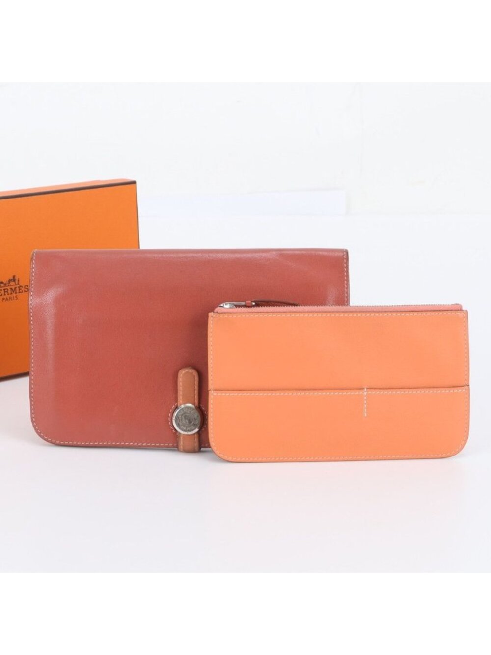Hermes Dogon GM Duo Leather Wallet Coin Purse